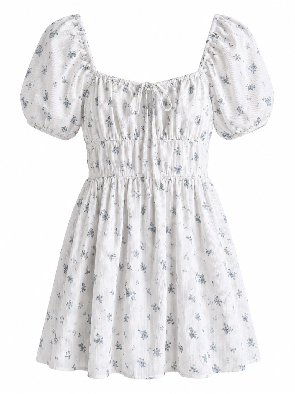 Abound White Blue Floral Milkmaid Puff
Sleeve Mini Dress Size S